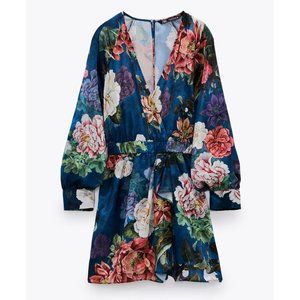 ZARA SHORT JUMPSUIT WITH FLORAL PRINT NEW